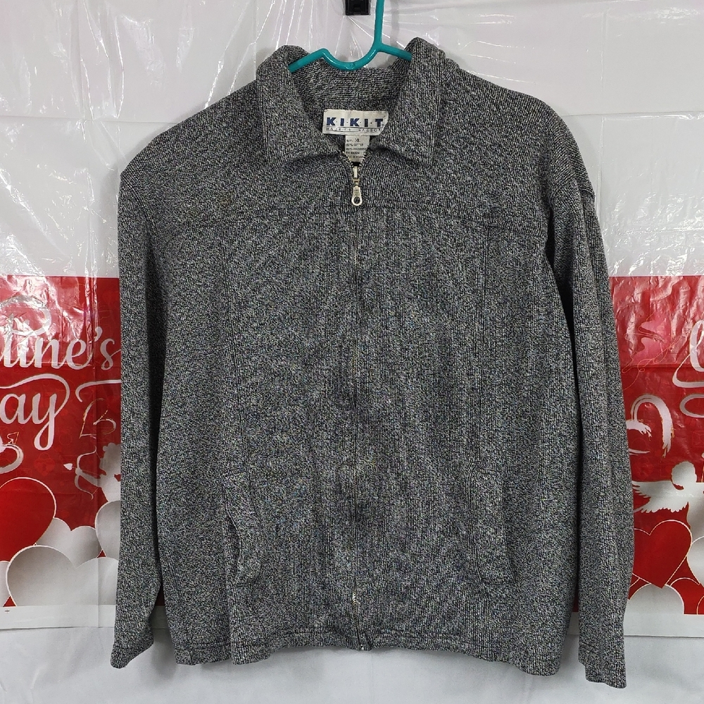 Kikit Men's Gray Zip Up Sweater XL (M162)